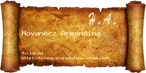 Hovanecz Armandina névjegykártya